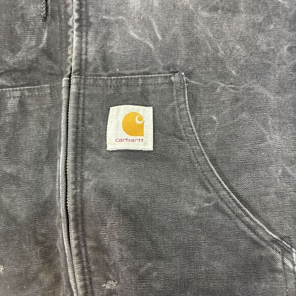 VTG Carhartt J03 Black Thermal Lined Traditional Duck Active Jacket Sz 2XL Logo - Picture 2 of 11